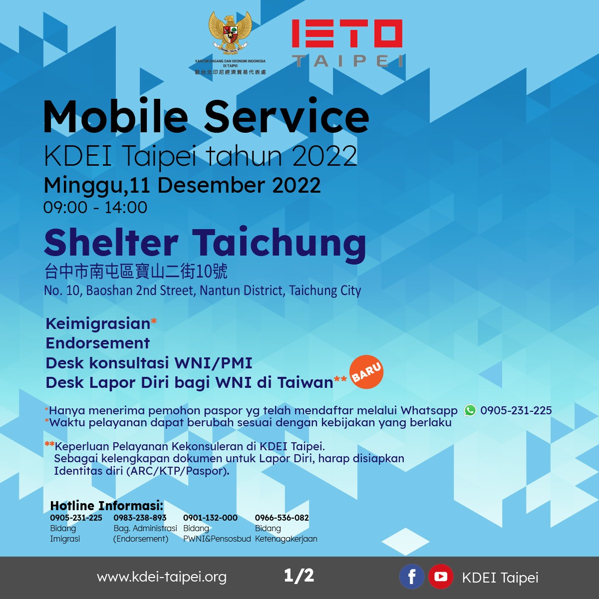 MOBILE SERVICE TAICHUNG DESEMBER 2022