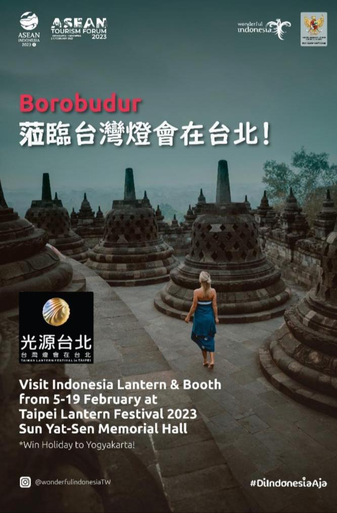 KDEI Hadirkan Miniatur Candi Borobudur ke Taipei Lantern Festival 2023