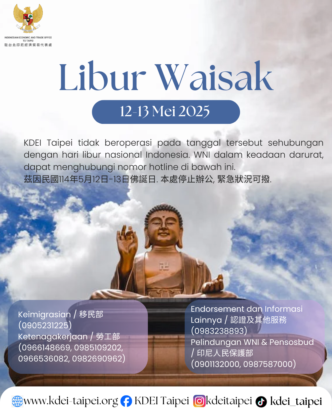 Libur Waisak 12-13 Mei 2025