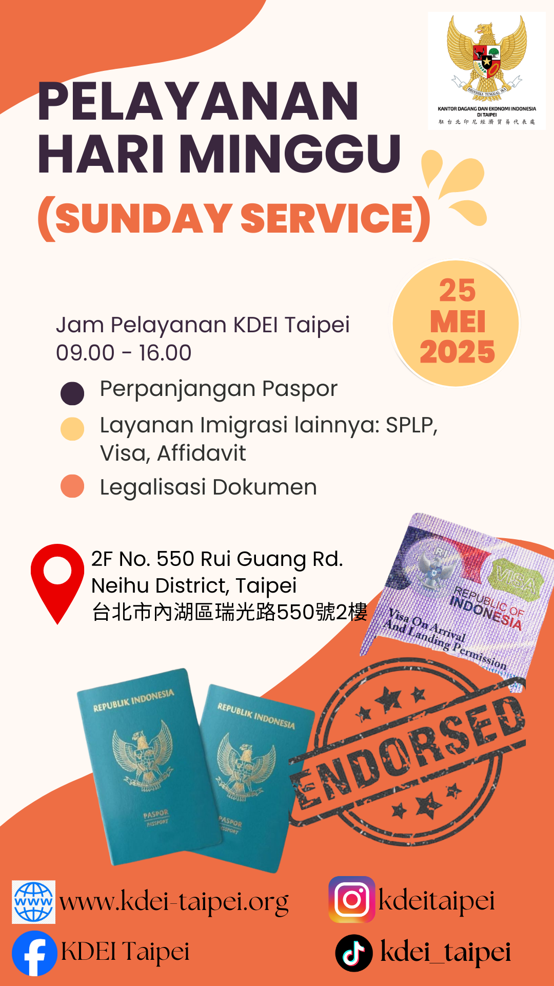 Sunday Service KDEI Taipei 25 Mei 2025