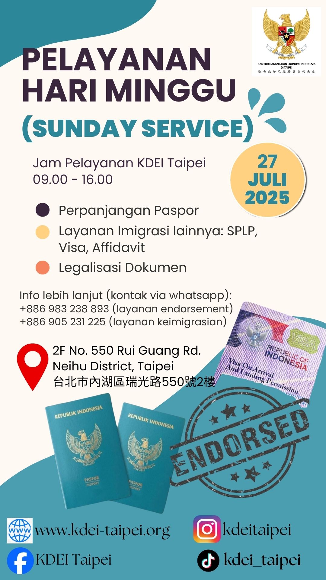 Layanan Sunday Service Tanggal 27 Juli 2025