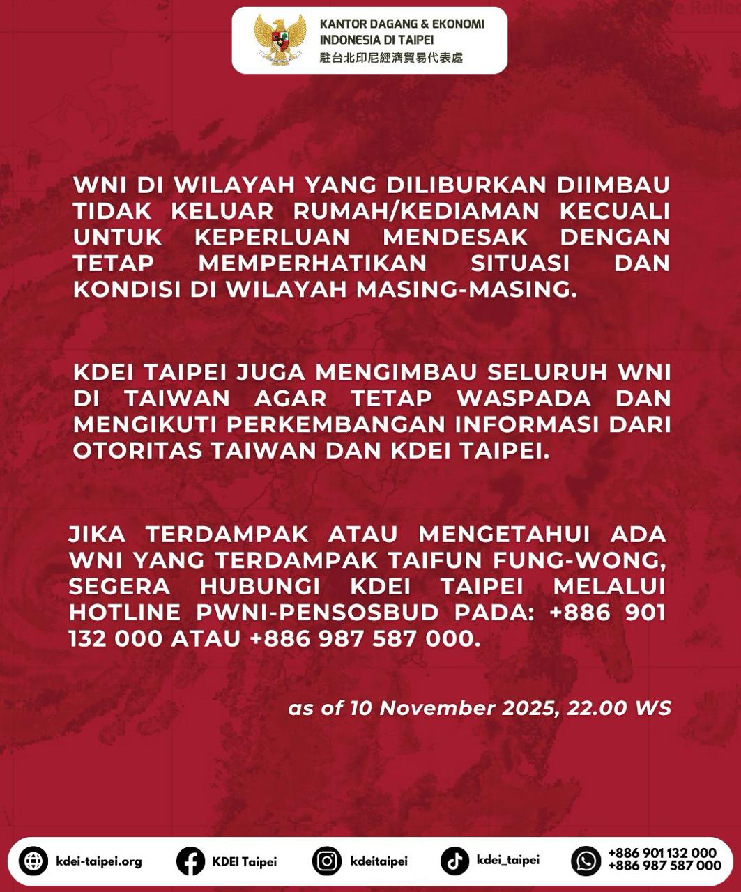 Imbauan Taifun Fung Wong 11 November 2025