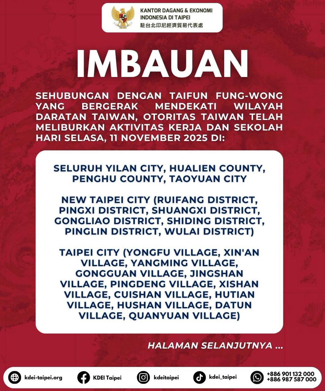 Imbauan Taifun Fung Wong 11 November 2025