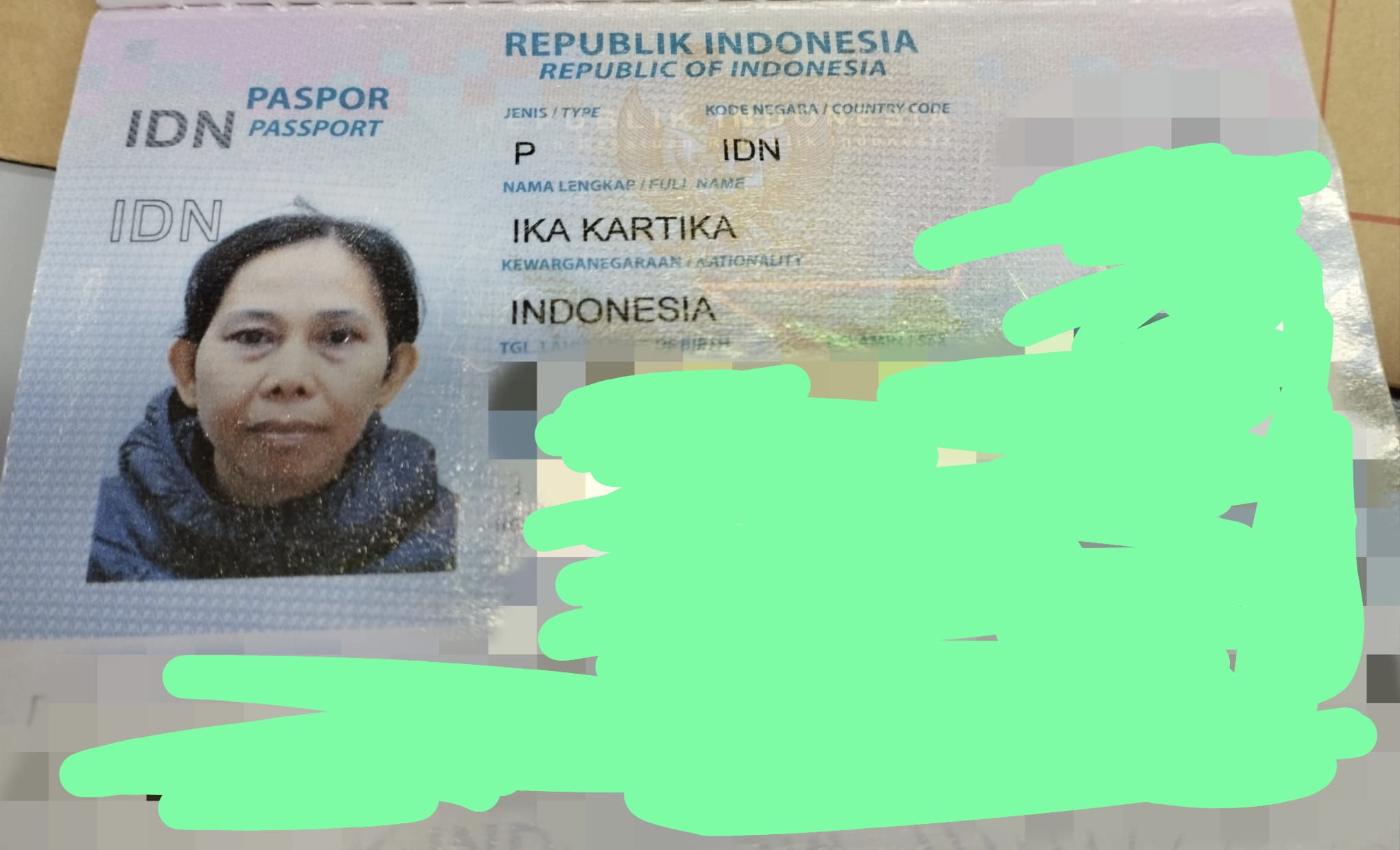 Telah ditemukan paspor a.n. Ika Kartika
